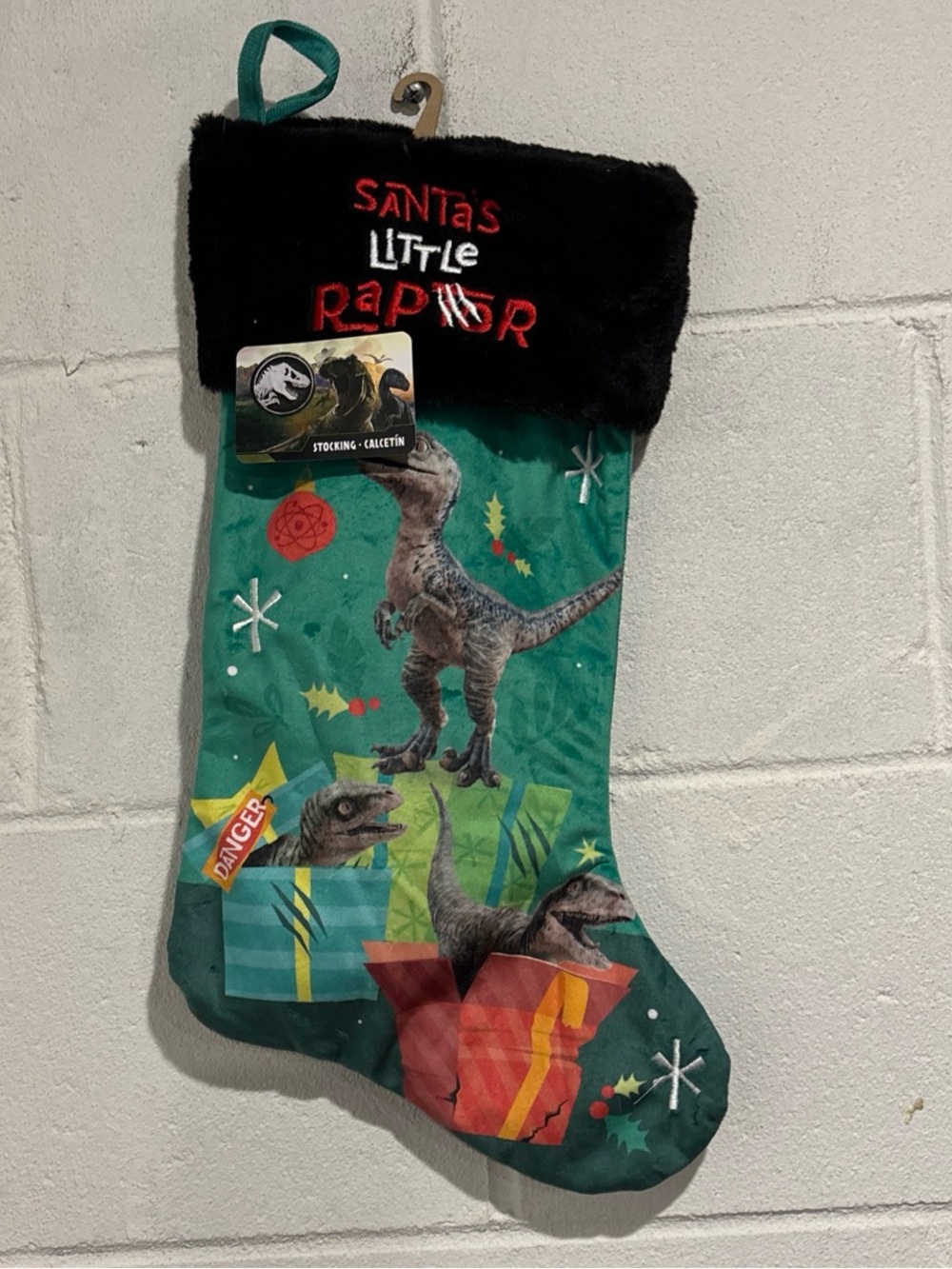 Santa’s Little Rapture Christmas Stocking
Green 17” Jurassic World